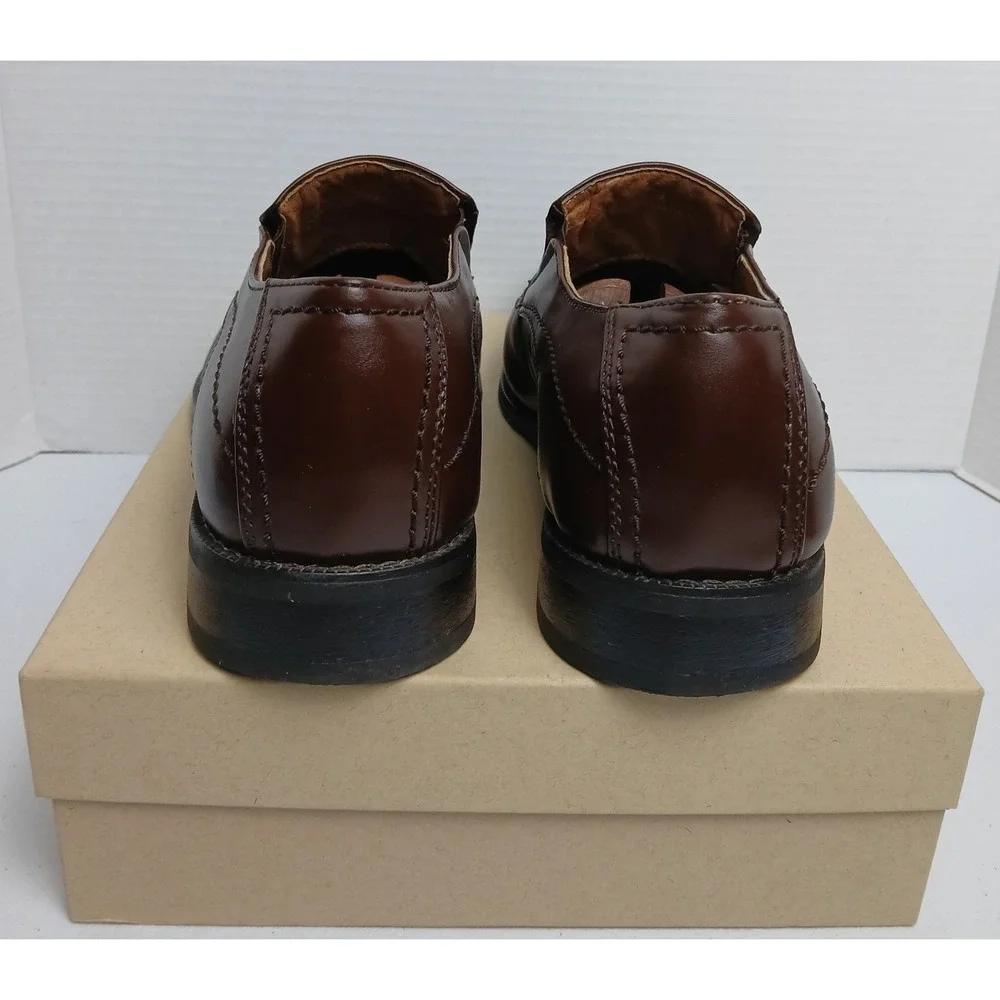 Joseph Abboud Burgundy‎ Leather Square Toe Slip-on Loafers 9.5 M Men's #1460